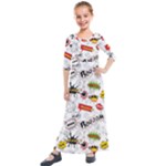 Pattern Seamless Texture Cartoon Kids  Quarter Sleeve Maxi Dress