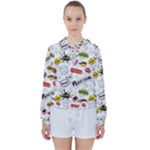 Pattern Seamless Texture Cartoon Women s Tie Up Sweat