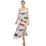 Pattern Seamless Texture Cartoon Maxi Chiffon Cover Up Dress