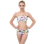 Pattern Seamless Texture Cartoon Layered Top Bikini Set