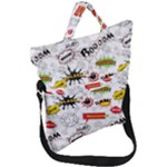 Pattern Seamless Texture Cartoon Fold Over Handle Tote Bag