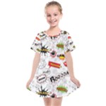 Pattern Seamless Texture Cartoon Kids  Smock Dress