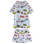 Pattern Seamless Texture Cartoon Kids  Swim T-Shirt and Shorts Set