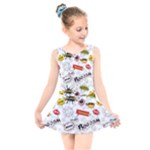 Pattern Seamless Texture Cartoon Kids  Skater Dress Swimsuit