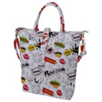 Pattern Seamless Texture Cartoon Buckle Top Tote Bag