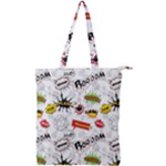 Pattern Seamless Texture Cartoon Double Zip Up Tote Bag