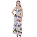 Pattern Seamless Texture Cartoon Sleeveless Velour Maxi Dress