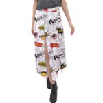 Pattern Seamless Texture Cartoon Velour Split Maxi Skirt