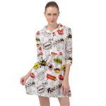 Pattern Seamless Texture Cartoon Mini Skater Shirt Dress