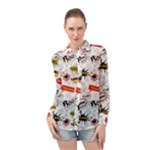 Pattern Seamless Texture Cartoon Long Sleeve Chiffon Shirt