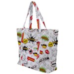 Pattern Seamless Texture Cartoon Zip Up Canvas Bag