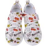 Pattern Seamless Texture Cartoon Women s Velcro Strap Shoes