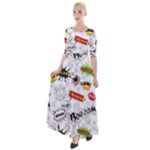 Pattern Seamless Texture Cartoon Half Sleeves Maxi Dress