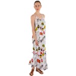 Pattern Seamless Texture Cartoon Cami Maxi Ruffle Chiffon Dress