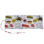 Pattern Seamless Texture Cartoon Roll Up Canvas Pencil Holder (S)