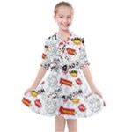 Pattern Seamless Texture Cartoon Kids  All Frills Chiffon Dress