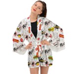 Pattern Seamless Texture Cartoon Long Sleeve Kimono