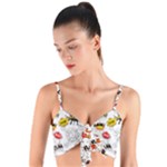 Pattern Seamless Texture Cartoon Woven Tie Front Bralet