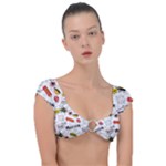 Pattern Seamless Texture Cartoon Cap Sleeve Ring Bikini Top