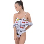 Pattern Seamless Texture Cartoon Drape Piece Swimsuit