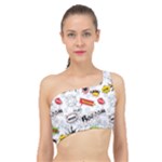 Pattern Seamless Texture Cartoon Spliced Up Bikini Top 