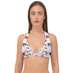 Pattern Seamless Texture Cartoon Double Strap Halter Bikini Top