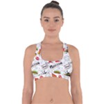 Pattern Seamless Texture Cartoon Cross Back Hipster Bikini Top 