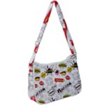 Pattern Seamless Texture Cartoon Zip Up Shoulder Bag