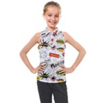 Pattern Seamless Texture Cartoon Kids  Sleeveless Polo T-Shirt