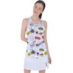 Pattern Seamless Texture Cartoon Racer Back Mesh Tank Top