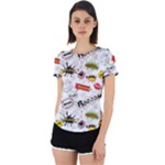 Pattern Seamless Texture Cartoon Back Cut Out Sport T-Shirt