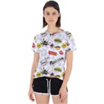 Pattern Seamless Texture Cartoon Open Back Sport T-Shirt