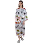 Pattern Seamless Texture Cartoon Maxi Satin Kimono