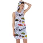 Pattern Seamless Texture Cartoon Racer Back Hoodie Dress