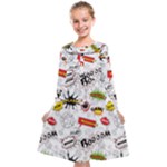 Pattern Seamless Texture Cartoon Kids  Midi Sailor Dress