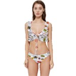 Pattern Seamless Texture Cartoon Low Cut Ruffle Edge Bikini Set