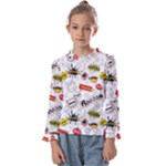 Pattern Seamless Texture Cartoon Kids  Frill Detail T-Shirt