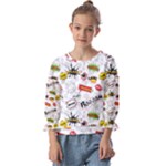 Pattern Seamless Texture Cartoon Kids  Cuff Sleeve Top