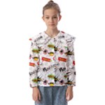 Pattern Seamless Texture Cartoon Kids  Peter Pan Collar Blouse