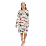 Pattern Seamless Texture Cartoon Kids  Long Sleeve Velvet Lounge Robe