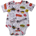 Pattern Seamless Texture Cartoon Baby Short Sleeve Bodysuit