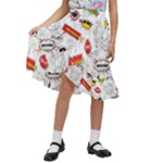 Pattern Seamless Texture Cartoon Kids  Ruffle Flared Wrap Midi Skirt