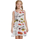 Pattern Seamless Texture Cartoon Kids  Sleeveless Tiered Mini Dress