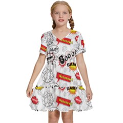 Kids  Short Sleeve Tiered Mini Dress 