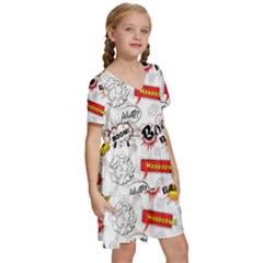 Kids  Short Sleeve Tiered Mini Dress 