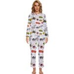 Pattern Seamless Texture Cartoon Womens  Long Sleeve Lightweight Pajamas Set