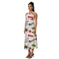 Sleeveless Cross Front Cocktail Midi Chiffon Dress 