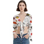 Pattern Seamless Texture Cartoon Trumpet Sleeve Cropped Top