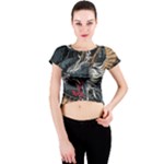 Dragon Snake Legend Japanese Mythology Crew Neck Crop Top