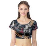 Dragon Snake Legend Japanese Mythology Short Sleeve Crop Top